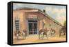 Burros with Firewood, La Fonda, Santa Fe, New Mexico-null-Framed Stretched Canvas