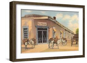 Burros with Firewood, La Fonda, Santa Fe, New Mexico-null-Framed Art Print