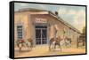 Burros with Firewood, La Fonda, Santa Fe, New Mexico-null-Framed Stretched Canvas