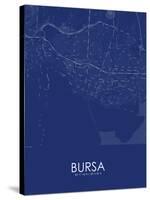 Bursa, Turkey Blue Map-null-Stretched Canvas