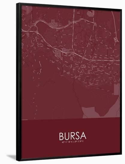 Bursa, Turkey Red Map-null-Framed Poster