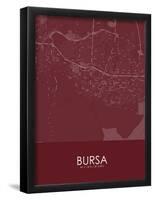 Bursa, Turkey Red Map-null-Framed Poster