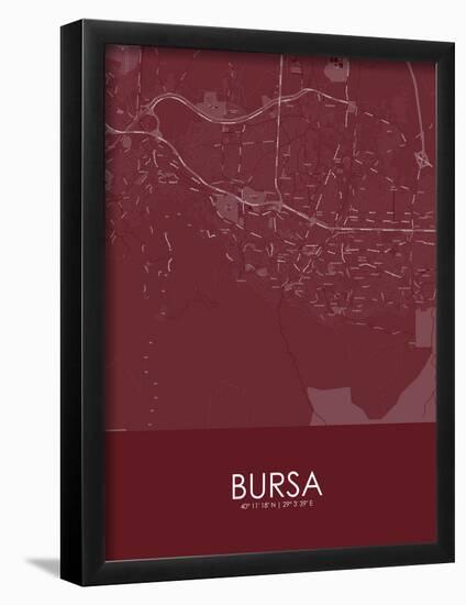 Bursa, Turkey Red Map-null-Framed Poster