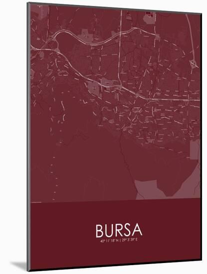 Bursa, Turkey Red Map-null-Mounted Poster