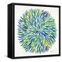 Burst in Cool Palette-Cat Coquillette-Framed Stretched Canvas