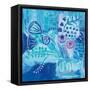 Burst of Blue-Farida Zaman-Framed Stretched Canvas