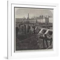 Bursting of the Fleet Ditch and Destruction of Part of the Metropolitan Railway-null-Framed Giclee Print