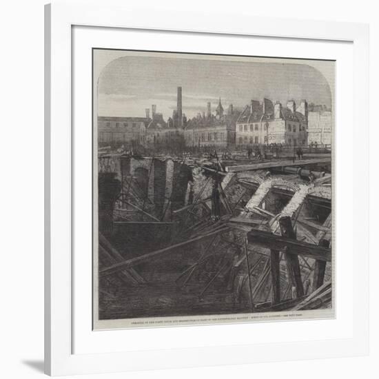 Bursting of the Fleet Ditch and Destruction of Part of the Metropolitan Railway-null-Framed Giclee Print