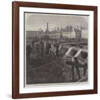 Bursting of the Fleet Ditch and Destruction of Part of the Metropolitan Railway-null-Framed Giclee Print