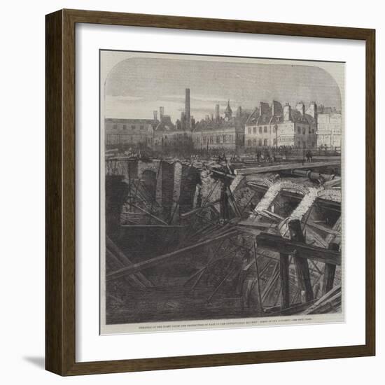 Bursting of the Fleet Ditch and Destruction of Part of the Metropolitan Railway-null-Framed Giclee Print