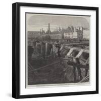 Bursting of the Fleet Ditch and Destruction of Part of the Metropolitan Railway-null-Framed Giclee Print