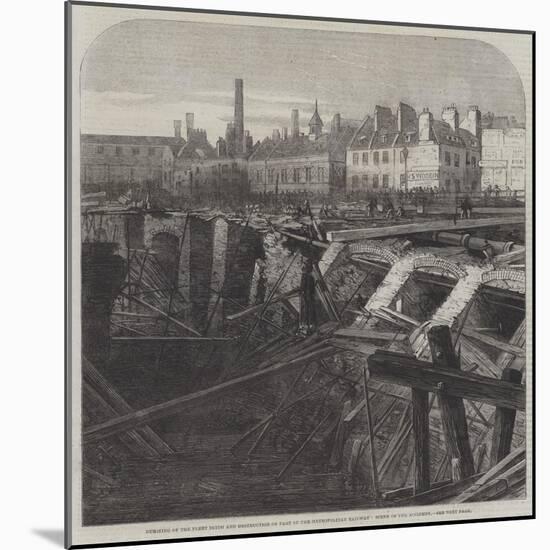 Bursting of the Fleet Ditch and Destruction of Part of the Metropolitan Railway-null-Mounted Giclee Print