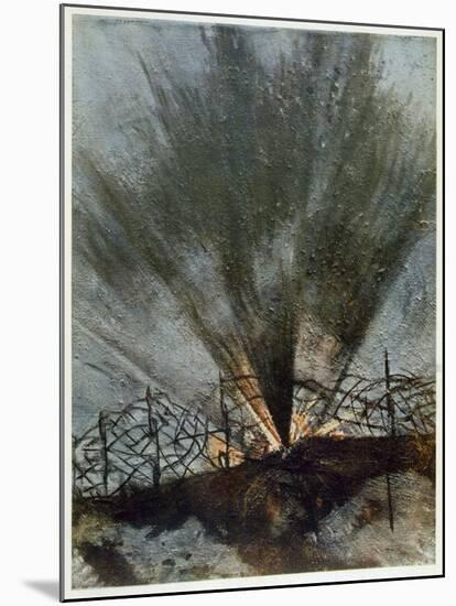 Bursting Shell, from British Artists at the Front, Continuation of the Western Front, 1918-Christopher Richard Wynne Nevinson-Mounted Giclee Print