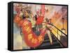 "Bursting with Joy", Propaganda Poster from the Chinese Cultural Revolution, 1970-null-Framed Stretched Canvas