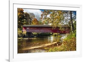 Burt Henry Covered Bridge, Vermont-George Oze-Framed Photographic Print