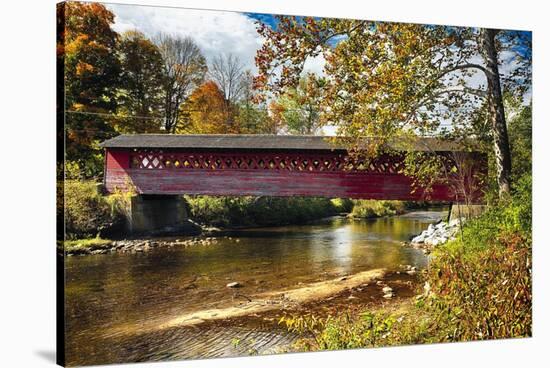 Burt Henry Covered Bridge, Vermont-George Oze-Stretched Canvas