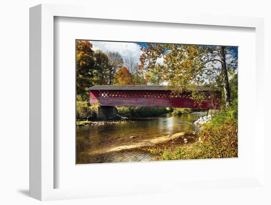 Burt Henry Covered Bridge, Vermont-George Oze-Framed Photographic Print