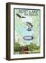 Burt Lake, Michigan - Nautical Chart-Lantern Press-Framed Art Print