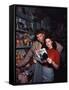 Burt Lancaster and Ava Gardner sur le plateau du film "Les tueurs", 1946-null-Framed Stretched Canvas