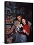 Burt Lancaster and Ava Gardner sur le plateau du film "Les tueurs", 1946-null-Stretched Canvas