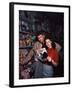 Burt Lancaster and Ava Gardner sur le plateau du film "Les tueurs", 1946-null-Framed Photo