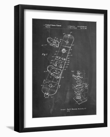 Burton Touring Snowboard Patent-Cole Borders-Framed Art Print