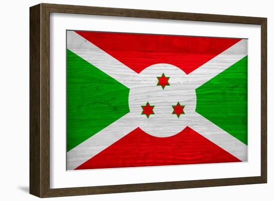 Burundi Flag Design with Wood Patterning - Flags of the World Series-Philippe Hugonnard-Framed Art Print