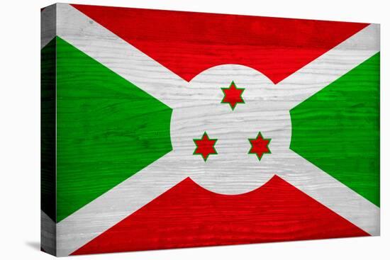 Burundi Flag Design with Wood Patterning - Flags of the World Series-Philippe Hugonnard-Stretched Canvas