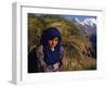 Burusho Girl Returns Home with Fodder for Her Livestock in the Hunza Valley-Amar Grover-Framed Photographic Print