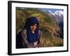 Burusho Girl Returns Home with Fodder for Her Livestock in the Hunza Valley-Amar Grover-Framed Photographic Print