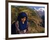 Burusho Girl Returns Home with Fodder for Her Livestock in the Hunza Valley-Amar Grover-Framed Photographic Print