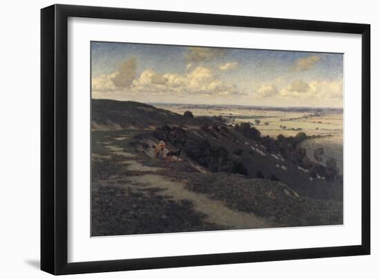 Bury Hill and Village with a View of the North Downs, C1879-1919-Jose Weiss-Framed Giclee Print