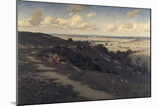 Bury Hill and Village with a View of the North Downs, C1879-1919-Jose Weiss-Mounted Giclee Print