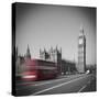 Bus and Big Ben, Houses of Parliament, London, England, UK-Jon Arnold-Stretched Canvas