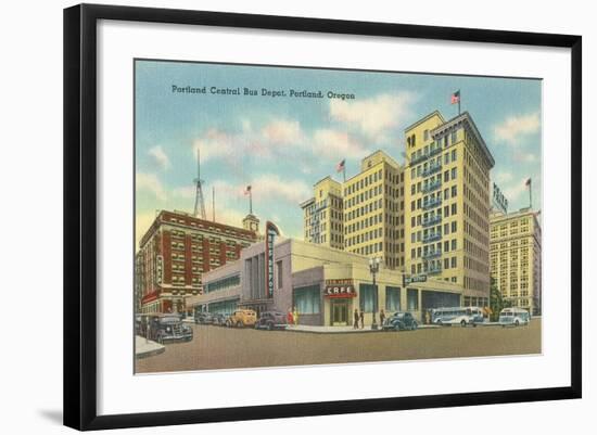 Bus Depot, Portland, Oregon-null-Framed Art Print