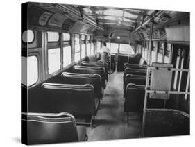 Bus Driver on Empty Bus During Boycotting by African Americans-null-Stretched Canvas