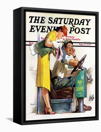 "Bus Fare," Saturday Evening Post Cover, September 9, 1939-McCauley Conner-Framed Stretched Canvas