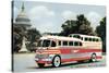 Bus in Front of Capitol Building-null-Stretched Canvas