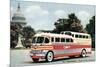 Bus in Front of Capitol Building-null-Mounted Art Print