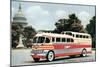 Bus in Front of Capitol Building-null-Mounted Art Print