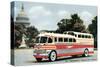 Bus in Front of Capitol Building-null-Stretched Canvas