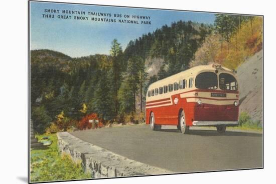 Bus in Great Smoky Mountains-null-Mounted Art Print