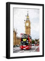 Bus Lane - In the Style of Oil Painting-Philippe Hugonnard-Framed Giclee Print