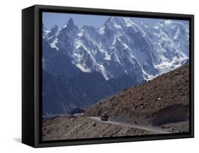 Bus on the Karakoram Highway Through the Karakoram Range, Pakistan-Poole David-Framed Stretched Canvas