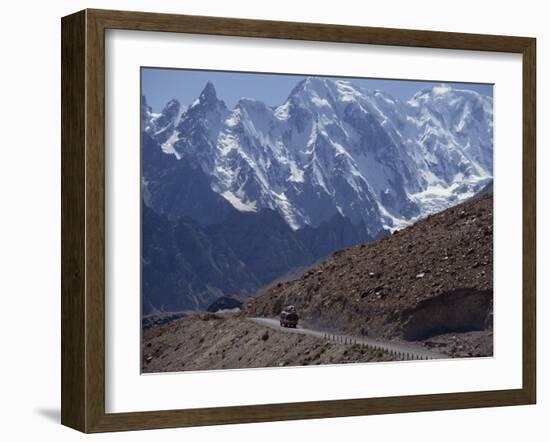 Bus on the Karakoram Highway Through the Karakoram Range, Pakistan-Poole David-Framed Photographic Print