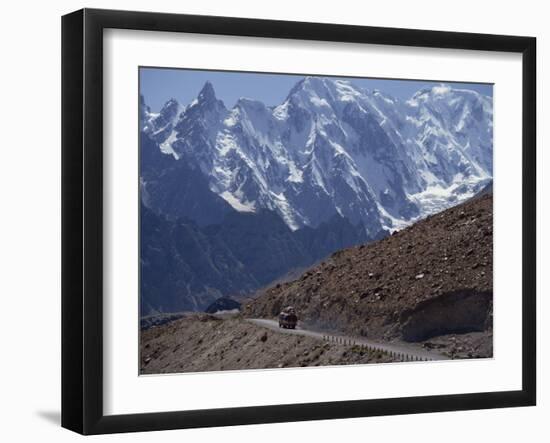 Bus on the Karakoram Highway Through the Karakoram Range, Pakistan-Poole David-Framed Photographic Print