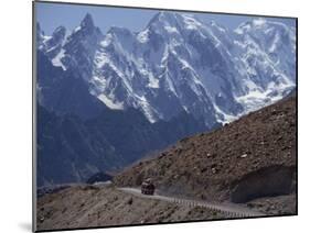 Bus on the Karakoram Highway Through the Karakoram Range, Pakistan-Poole David-Mounted Photographic Print