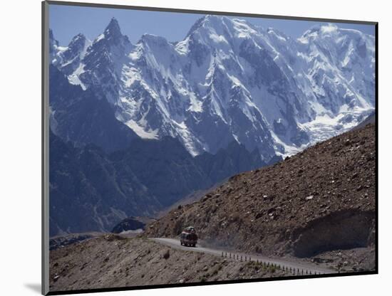 Bus on the Karakoram Highway Through the Karakoram Range, Pakistan-Poole David-Mounted Photographic Print