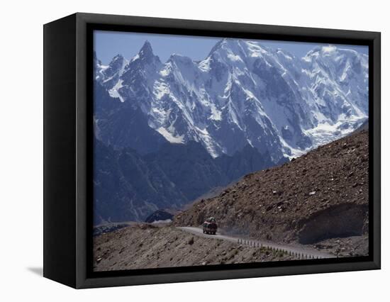 Bus on the Karakoram Highway Through the Karakoram Range, Pakistan-Poole David-Framed Stretched Canvas