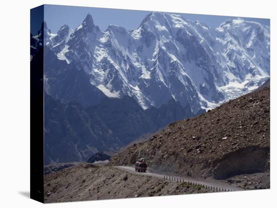 Bus on the Karakoram Highway Through the Karakoram Range, Pakistan-Poole David-Stretched Canvas